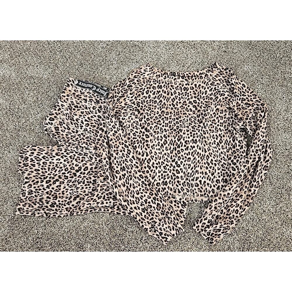Juicy Couture Leopard Print Sleepwear Set Womans Sz Sm Safari Indie Sleaze Y2K - Picture 6 of 16